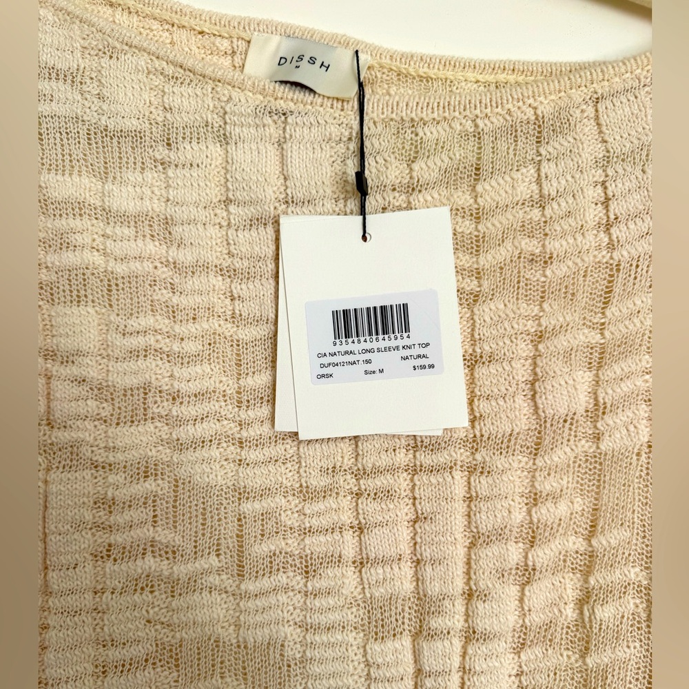 NWT DISSH Cia Natural Long Sleeve Knit Top - M - Picture 5 of 7